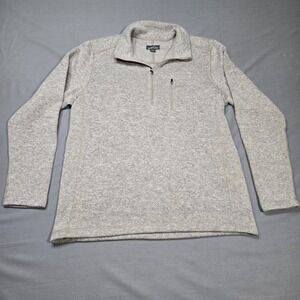Eddie Bauer Pullover Fleece Sweater 1/4 Zip Gray Womens M Hiking Outdoors